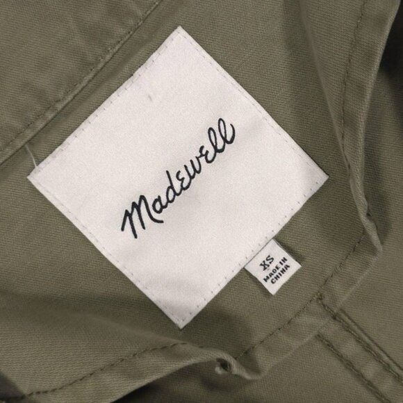 Madewell Women's Full Zip Drawstring Military Jacket Green Size XS Cotton Coat - Picture 5 of 10